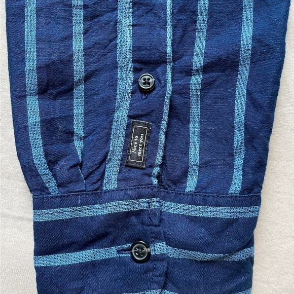 Scotch and Soda Blue Striped Long Sleeve Button Down Paradise Shirt Size Medium - Picture 4 of 9